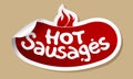 Hot sausages stickers. Royalty Free Stock Photo