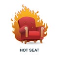 Hot Seat icon in 3d. Colored illustration from corruption collection. Creative Hot Seat icon for web design, templates Royalty Free Stock Photo