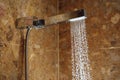 Hot shower with water stream Royalty Free Stock Photo