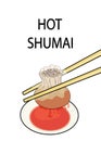 Hot shumai steamed dumplings posters vector illustration