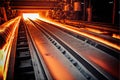 Hot slab in steel plant, metallurgical industry Royalty Free Stock Photo