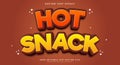 Hot Snack editable text effect template Royalty Free Stock Photo