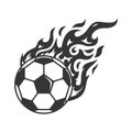 Hot soccer ball fire logo silhouette. football club graphic design logos or icons. vector illustration Royalty Free Stock Photo