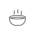 Hot soup bowl line icon