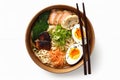 noodle asian ramen meal japanese background bowl food japan soup white. Generative AI. Royalty Free Stock Photo