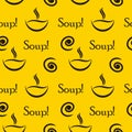 hot soup food bowl seamless background vector