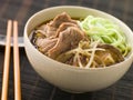 Hot and Sour Beef Broth With Spinach Ramen Noodles