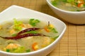 Hot-and-sour prawn soup