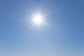 Hot sparkle sun on a blue sky Royalty Free Stock Photo