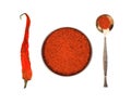 Hot spices - red chili pepper on white background Royalty Free Stock Photo