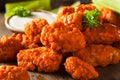 Hot and Spicy Boneless Buffalo Chicken Wings Royalty Free Stock Photo