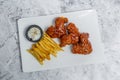 Hot and spicy buffalo chicken wings Royalty Free Stock Photo