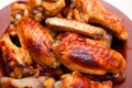 Hot and spicy buffalo style chicken wings Royalty Free Stock Photo