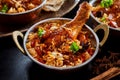 Hot spicy dish of Arabian kabsa