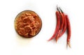 Red mirchi thecha, Red mirchi kharada. Maharashtrian spicy chutney .