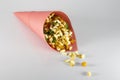 Hot spicy Puffed rice in pink paper