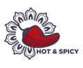 Hot and spicy red chilli pepper spice vector illustration Royalty Free Stock Photo