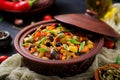 Hot spicy stew caponata eggplant Royalty Free Stock Photo