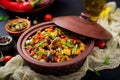 Hot spicy stew caponata eggplant Royalty Free Stock Photo