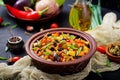 Hot spicy stew caponata eggplant Royalty Free Stock Photo