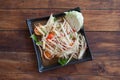 Hot and Spicy Thai food papaya salad Royalty Free Stock Photo