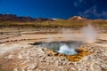 Hot spring with bright colors in the desert of Atacama Royalty Free Stock Photo