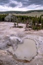 Hot spring and geiser in yellowstone national par