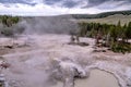 Hot spring and geiser in yellowstone national par