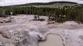 Hot spring and geiser in yellowstone national par