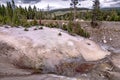 Hot spring and geiser in yellowstone national par