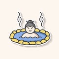 Hot spring patch. Man soak in japanese onsen Royalty Free Stock Photo