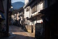 Hot spring resort town in Shibu onsen, Yamanouchi Royalty Free Stock Photo