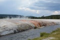 hot spring and travertine terraces in Yellowstone National Park Royalty Free Stock Photo