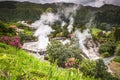 Hot spring waters in Furnas, Sao Miguel. Azores. Portugal