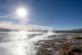 Aguas termales de Polques, hot springs with a pool of steaming natural thermal water in Bolivia