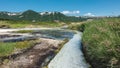 Hot springs are painted in different shades.