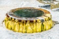 Hot springs pool at Raksawarin Public Park in Ranong, Southern Thailand. Steaming natural well with hot water Royalty Free Stock Photo