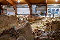 Hot Springs, South Dakota -10.2021: bones being excavated at the Mammoth Dig site caused by a collapsed sink hole Royalty Free Stock Photo