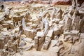 Hot Springs, South Dakota -10.2021: bones being excavated at the Mammoth Dig site caused by a collapsed sink hole Royalty Free Stock Photo