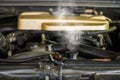 Hot steam coming out of Radiator, Car engine over heat Royalty Free Stock Photo