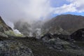 Hot steam escaping from vents on White Island, New Zealand`s most active cone volcano