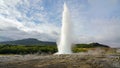 Hot steam from the Strokkur Geysir in South Iceland. Royalty Free Stock Photo