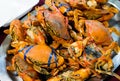 Hot steamed blue swimming crab, Cooking sea food Steamed Crab