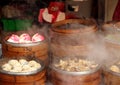 Hot Steamers with Dim Sum Dishes Royalty Free Stock Photo