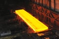 Hot steel on conveyor Royalty Free Stock Photo