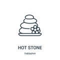 hot stone icon vector from theraphy collection. Thin line hot stone outline icon vector illustration Royalty Free Stock Photo