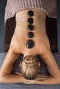 Hot stone massage at spa