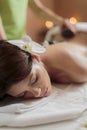 Hot stone massage therapy Royalty Free Stock Photo