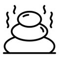 Hot stones icon, outline style