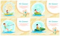 Hot Summer Banner, Colorful Vector Illustration Royalty Free Stock Photo